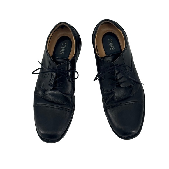 Chaps Other - Chaps Mens 12W Black Leather Cap Toe Oxford Dress Shoes Wide Width Professional